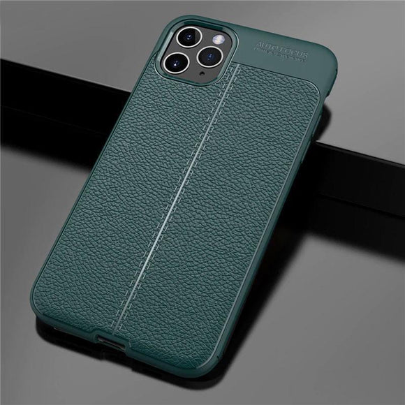 Luxury Leather PU Soft Silicone Shockproof Phone Back Cover For iPhone 11 Pro Max