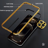 Original Luxury Aluminum Metal Bumper Case Camera Lens Protection Cover for iPhone 12 Series
