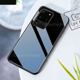 Tempered Glass Case with Soft Frame Shockproof Back Cover For Samsung S20 Series