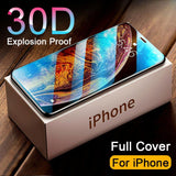 30D Explosion proof Curved Full Cover Tempered Glass on For iphone 11 Series