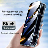 New 360° Full Protection Magnetic Adsorption Metal Glass Phone Case For iPhone 13 12 11 Series