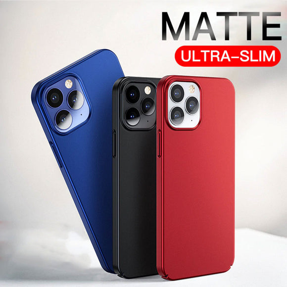 Ultra Thin Matte Hard PC Cover Camera Protection Phone Case For iPhone 12 Series