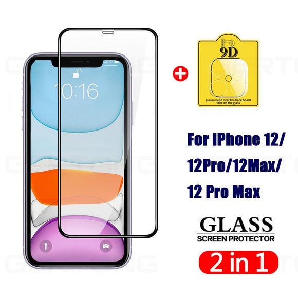 2 in 1 Tempered Glass + Camera Lens Cover For iPhone 12 Series