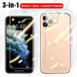 3 in 1 Full Screen Protector Tempered Glass On For iPhone 12 11 X Series