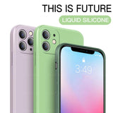 New Luxury Original Square Liquid Silicone Soft Case For iPhone 11 Series