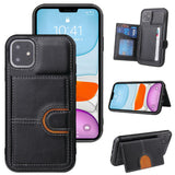 Luxury Leather Stand Casd Wallet Case for iPhone 12 11 Series