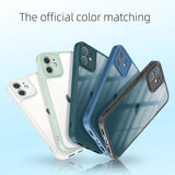 Premium Ultra Thin Frosted Transparent Silicone Case with Soft Frame Camera Protector For iPhone 12 Series