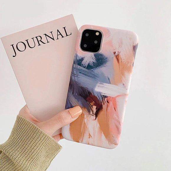 Luxury Fashion Watercolor Oil painting High Quality Soft IMD Case for iphone 11 Series