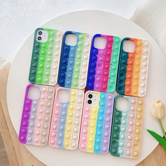 Push it Stress Relief Soft Silicone Case For iPhone 13 12 11 Series