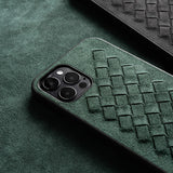 Luxury Artificial Alcantara Leather Weave Case for iPhone 12 11 Series