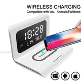 LED Electric Alarm Clock & Fast Wireless Charging Stand Dock For iPhone 11 12 Pro Max