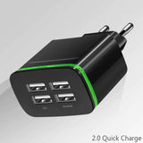 4 Ports 5V 2.1A Smart Travel USB Charger Adapter for iPhone Samsung