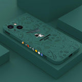 Dark Green Cute Astronaut Paper Plane Shockproof Soft Case For iPhone 13 12 11 Series