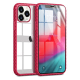 Soft Weave Silicone Frame Clear Acrylic Phone Case For iPhone 11 Series