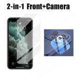3 in 1 Tempered Glass Case Screen Protector & Camera Lens Film Glass For iPhone 12 Series