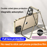 New 360° Full Protection Magnetic Adsorption Metal Glass Phone Case For iPhone 13 12 11 Series