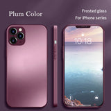 Original Square Frosted Tempered Glass Case For iPhone 13 12 11 Series