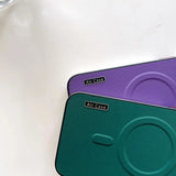Vegan Leather Magsafe Elegant Solid Color TPU Matte Case For iPhone 15 14 13 12 series