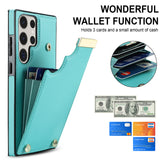 Vertical Cards Solt Wallet Leather Card Pocket Bag Case for Samsung S23 S22 S21 series