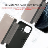 View Window PU Leather Transparent Matte Phone Case Holder For iPhone 11 X Xr Xs Max