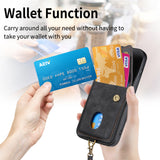 Vintage Cards Slot Bag Wallet Leather Case With Strap and KickStand For iPhone 15 14 13 12 series