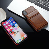 Vintage Leather Case For iPhone X XS Max XR 8 Plus