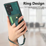 Vintage Wristband Wallet Card Slot Case for Samsung Galaxy S23 S22 S21 Ultra Plus