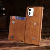 Wallet Leather Zipper Flip Book Case For iPhone 14 13 12 series