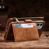 Wallet Leather Zipper Flip Book Case For iPhone 14 13 12 series