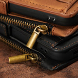 Wallet Leather Zipper Flip Book Case For iPhone 14 13 12 series