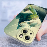 Wash Painting Mountains Rivers Scenery Soft Silicone Case For iPhone 15 14 13 series