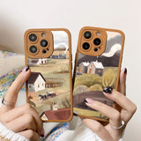 Watercolor Silicone Painting Pattern Case For iPhone 14 13 12 series