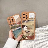 Watercolor Silicone Painting Pattern Case For iPhone 14 13 12 series