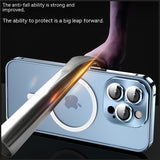 MagSafe Metal Frame Transparent Case for iPhone 14 13 12 series