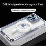 MagSafe Metal Frame Transparent Case for iPhone 14 13 12 series