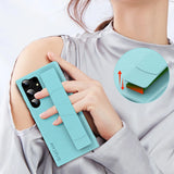 Luxury Leather Pattern Case With Wrist Strap For Samsung Galaxy S24 S23 S22 Ultra Plus