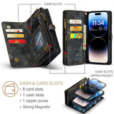 Wrist Band Wireless Charging Magnetic Flip Leather Case for iPhone 14 series