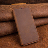 Genuine Leather Vintage Retro Magnetic Flip RFID Blocked 2 Card Slot Wallet Case For iPhone 14 13 12 series