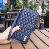 Magnetic Leather Zipper Flip Wallet Case for iPhone 14 13 12 series