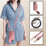 Zipper Wallet Leather Crossbody Lanyard Card Holder Case For iPhone 14 13 12 series