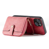 Zipper Wallet Leather Crossbody Lanyard Card Holder Case For iPhone 14 13 12 series