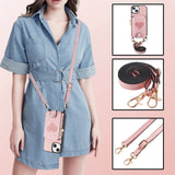 Zipper Wallet Vertical Cards Slot Leather Case With Shoulder Strap For iPhone 14 13 12 series