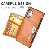Leather Flip Wallet Back Cover for Samsung Galaxy S20 Series / Note 10 / S10 Series