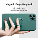 Luxury Magnetic Ring Holder Silicone Case For iPhone 13 12 11 Series