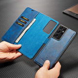 Luxury Genuine Leather Card Wallet Flip TPU Magnet Case For Samsung Galaxy S21 Series