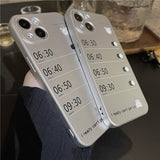 Fashion Cute Matte Plated Silver Alarm Clock Case for iPhone 13 12 11 Series