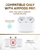 Stylish Marble Full Body Protective Hard Case with Wrist Strap for Apple AirPods Pro