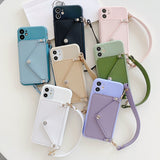 Luxury Crossbody Card Pocket Wallet Leather Case For iPhone 12 11 Series