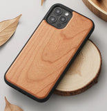 Natural Wood Case With Magsafe Wallet For iPhone 13 12 11 Pro Max
