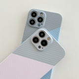 Carbon Fiber Stripe Lens Protection Case for iPhone 13 12 Series